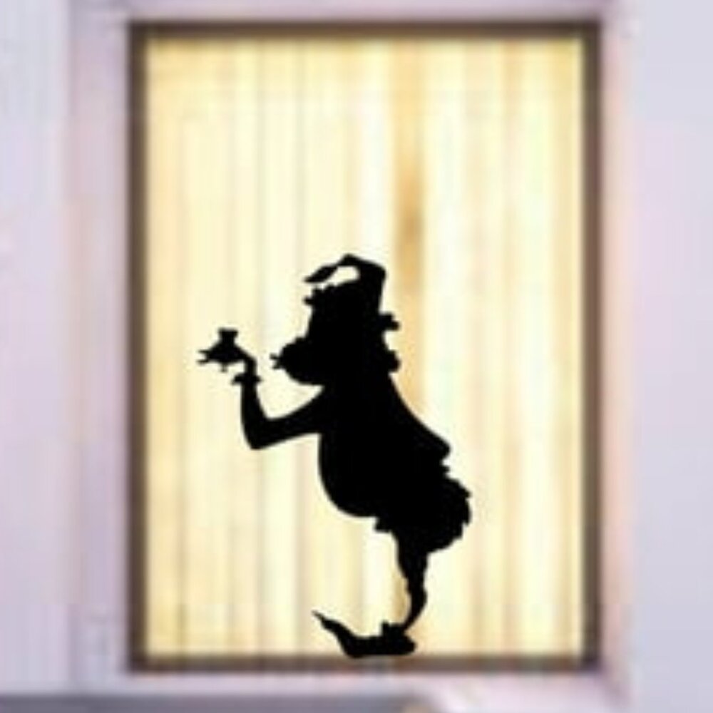 Christmas: Funny blowing a kiss Window Cling silhouette Decal